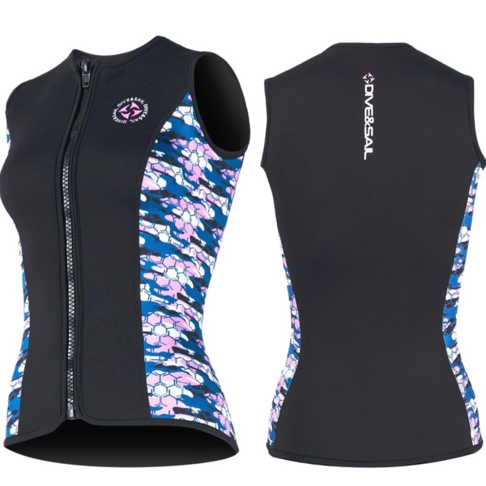 Womens Wetsuit Vest 3mm M Neoprene Front Zip Sleeveless Wet Suit Top